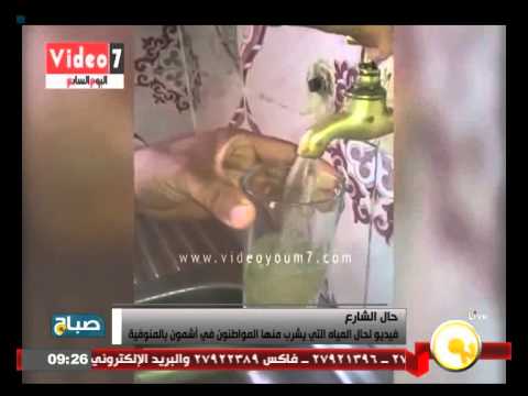 بالفيديو حال المياه التي يشرب منها المواطنون في أشمون