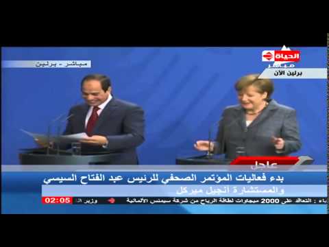 بالفيديو ميركل تعبر عن فخرها وسعادتها بزيارة السيسي