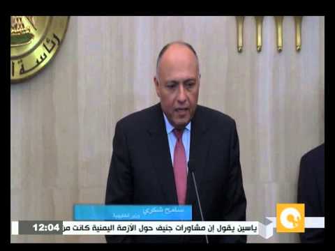 شاهد شكري يؤكد أن جولة فابيوس تأتي لإحياء عملية السلام