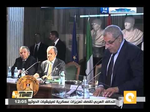 محلب يتفقد الجناح المصري في معرض ميلانو