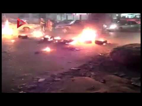 متظاهرون يقطعون الطريق في عين شمس