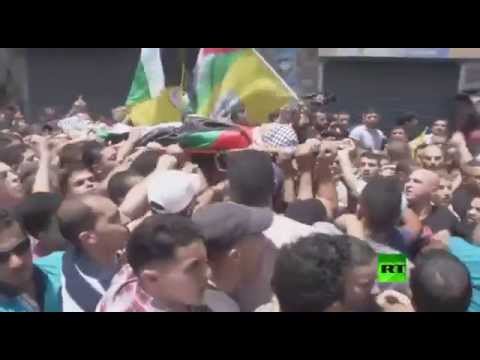 بالفيديو مراسم تشييع الشاب الفلسطيني محمد أبو لطيفه
