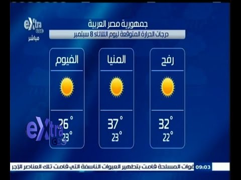 درجات الحرارة المتوقعة في مصر ليوم الثلاثاء