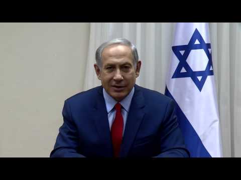 شاهد نتنياهو يهنئ مواطني