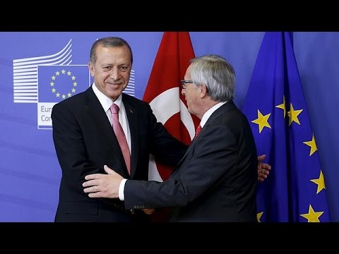 شاهد أزمة المهاجرين في صلب مباحثات أردوغان مع المسؤولين الأوروبيين في بروكسل