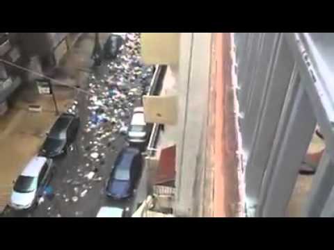 شاهد شلالات النفايات تغزو شوارع الجديدة