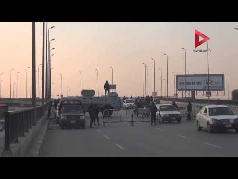 قوات الأمن تتمركز أعلى كوبري عرابي