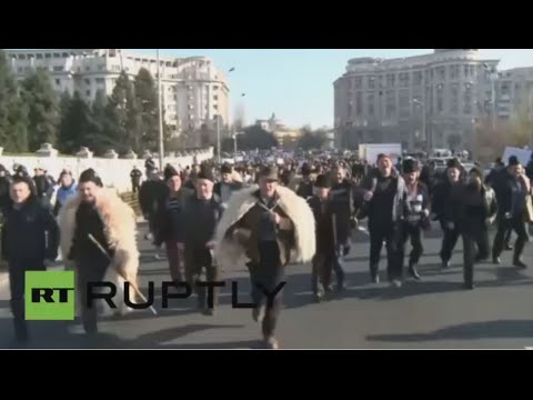 رعاة غنم رومانيون يقتحمون البرلمان