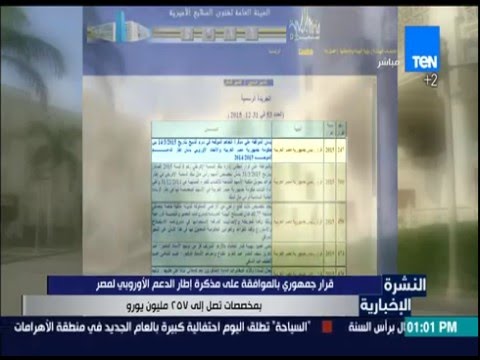 بالفيديو قرار جمهوري بالموافقة على مذكرة إطار الدعم الأوروبي لمصر
