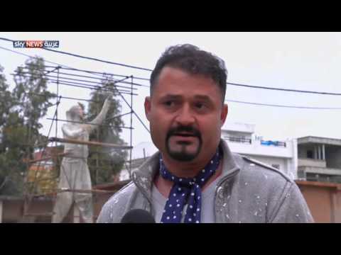 تمثال يخلد المقاتلات الكرديات في كوباني