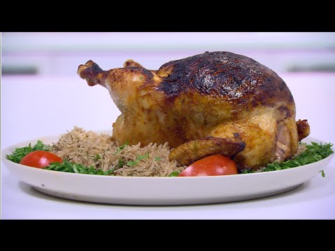 طريقة عمل دجاجة محشية أرز بالشبت