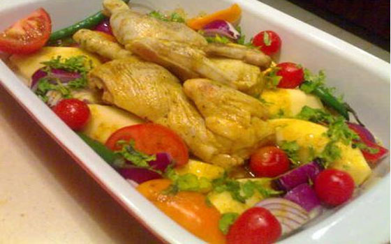   مصر اليوم - تحضير صينية الدجاج والخضروات
