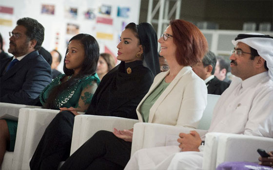   مصر اليوم - الشيخة موزا بنت ناصر تشهد الجلسة الافتتاحية لـ علم طفلا