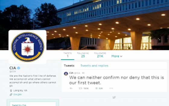   مصر اليوم - السي آي أيه تفتح حسابًا على تويتر وفيس بوك