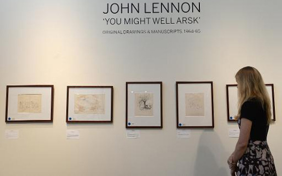   مصر اليوم - أقبال كبير على رسوم ومخطوطات جون لينون في مزاد بنيويورك