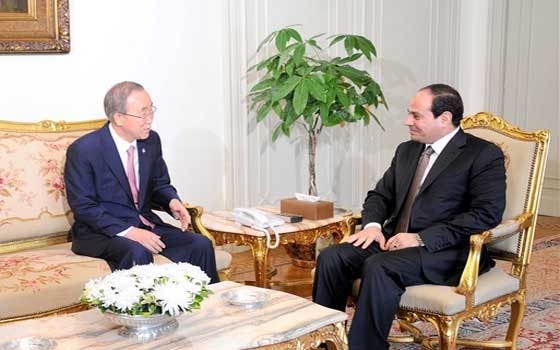   مصر اليوم - السيسي يطلِّع على نتائج جولة بان كي مون في المنطقة حول التهدئة في غزة