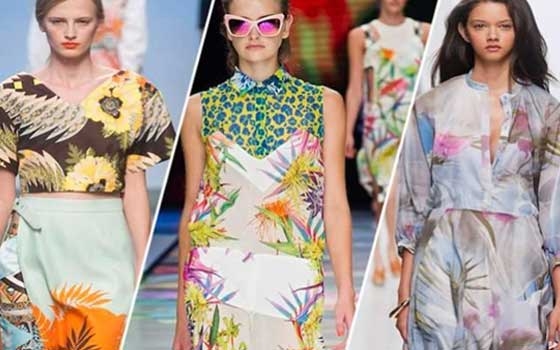   مصر اليوم - أبرز أزياء صيف 2014 الطبعات الاستوائيَّة والحذاء والحقيبة في موضة النيود