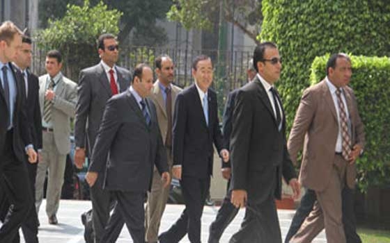   مصر اليوم - بان كي مون في القاهرة بعد الدوحة لبحث سبل وقف العدوان وإراقة الدماء في غزة